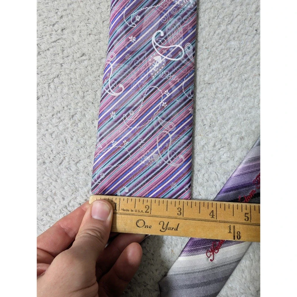 Robert Graham Necktie Mens OS Purple Paisley Striped Silk Knowledge Wisdom Truth